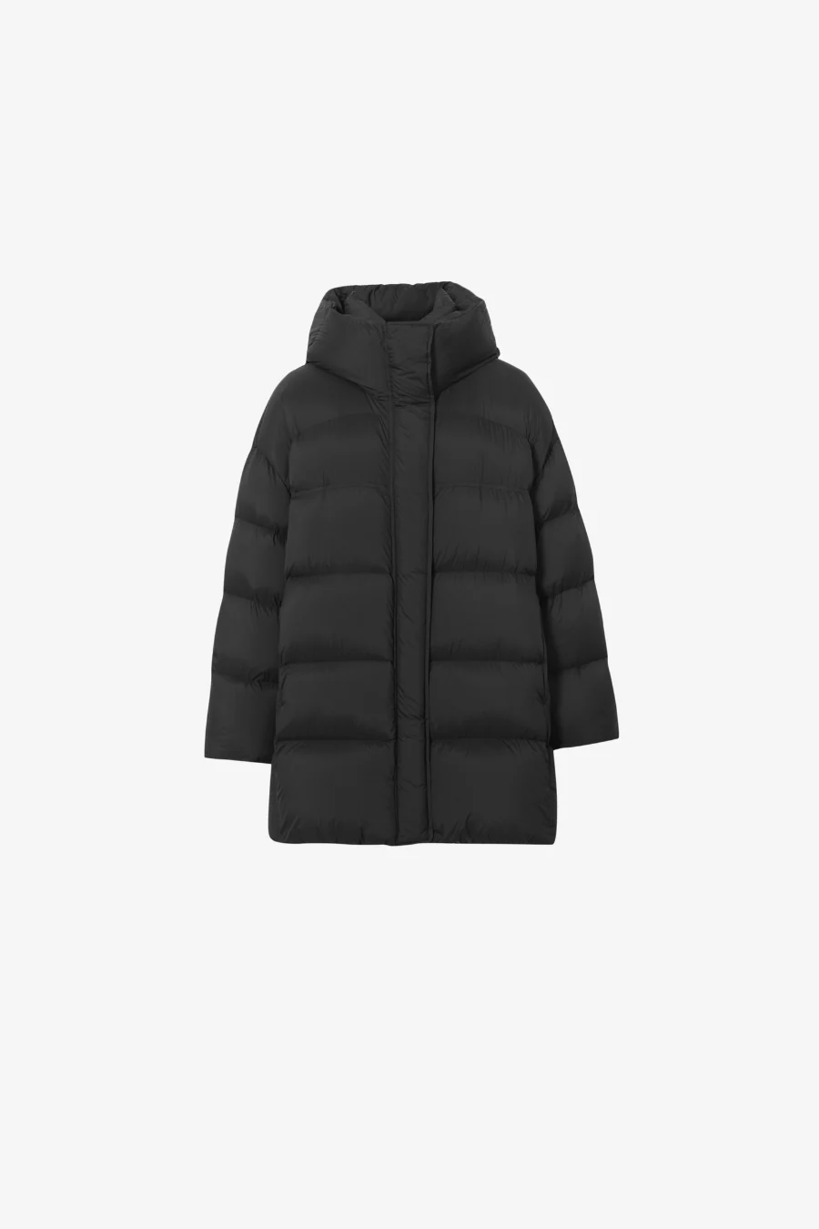 Longline Puffer Jacket Black - Image 4