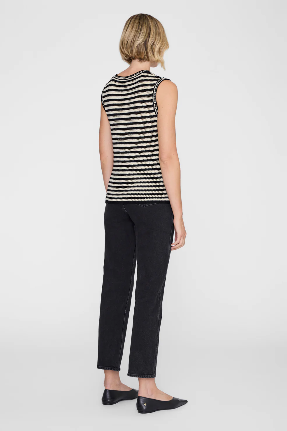 Lowen Sweater Black And Ivory Stripe - Image 2