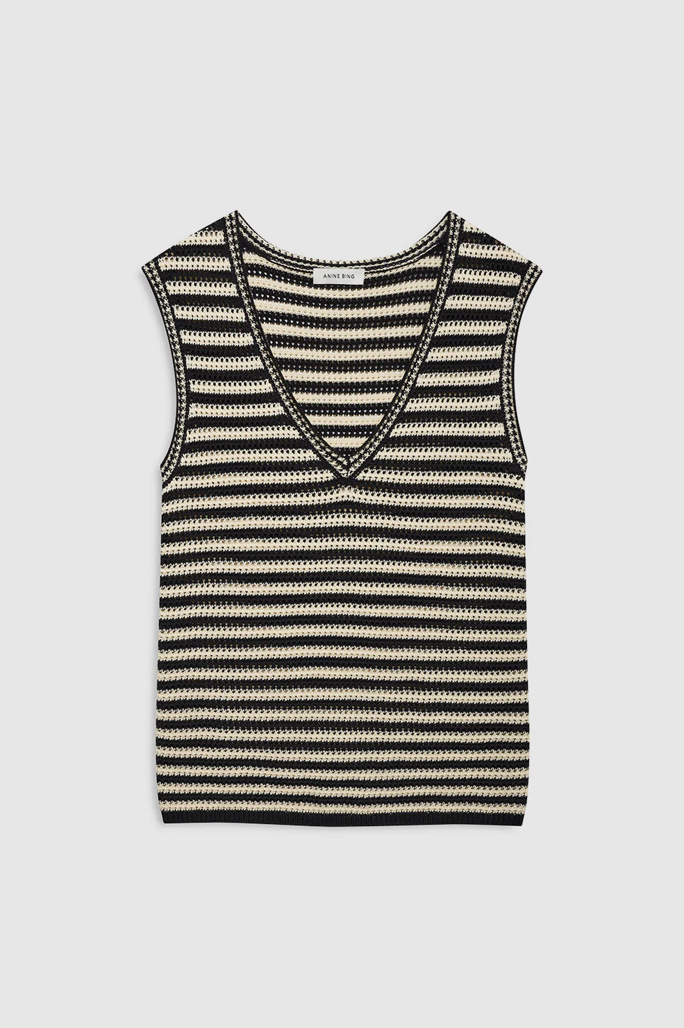 Lowen Sweater Black And Ivory Stripe - Image 4
