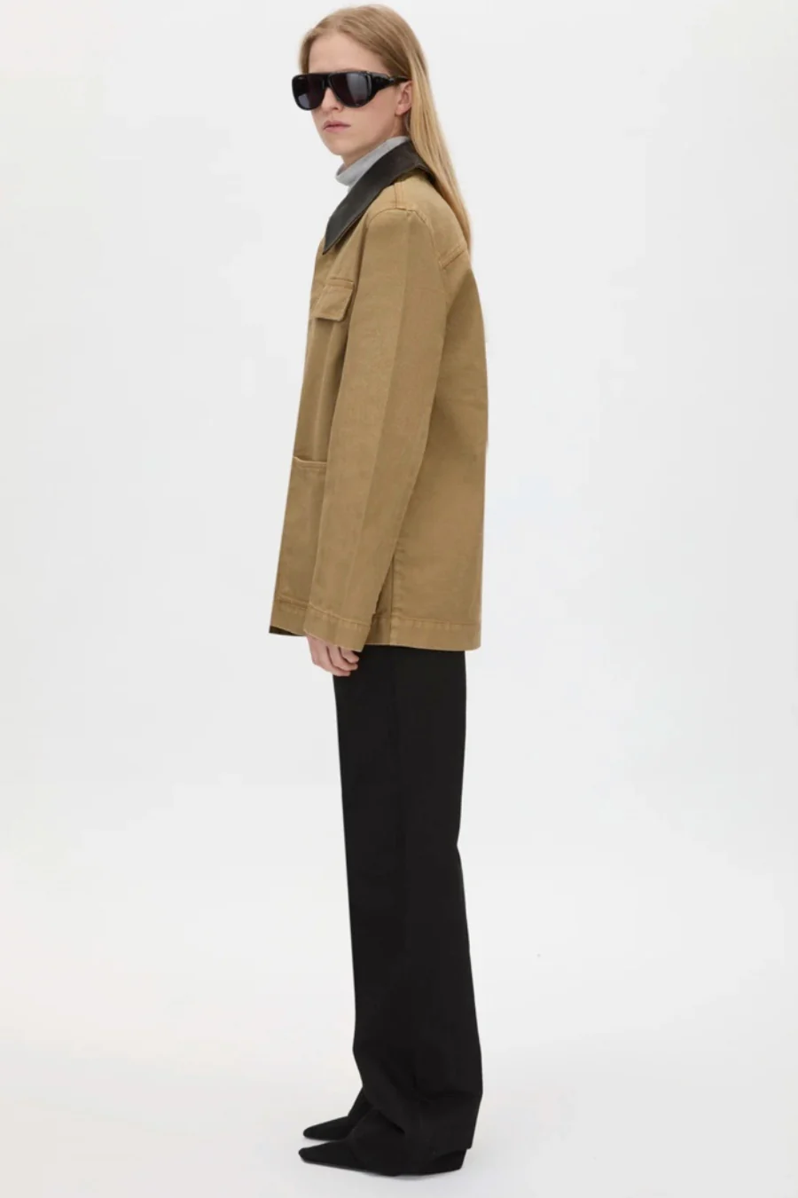 Luca Denim Utility Jacket Camel - Image 3