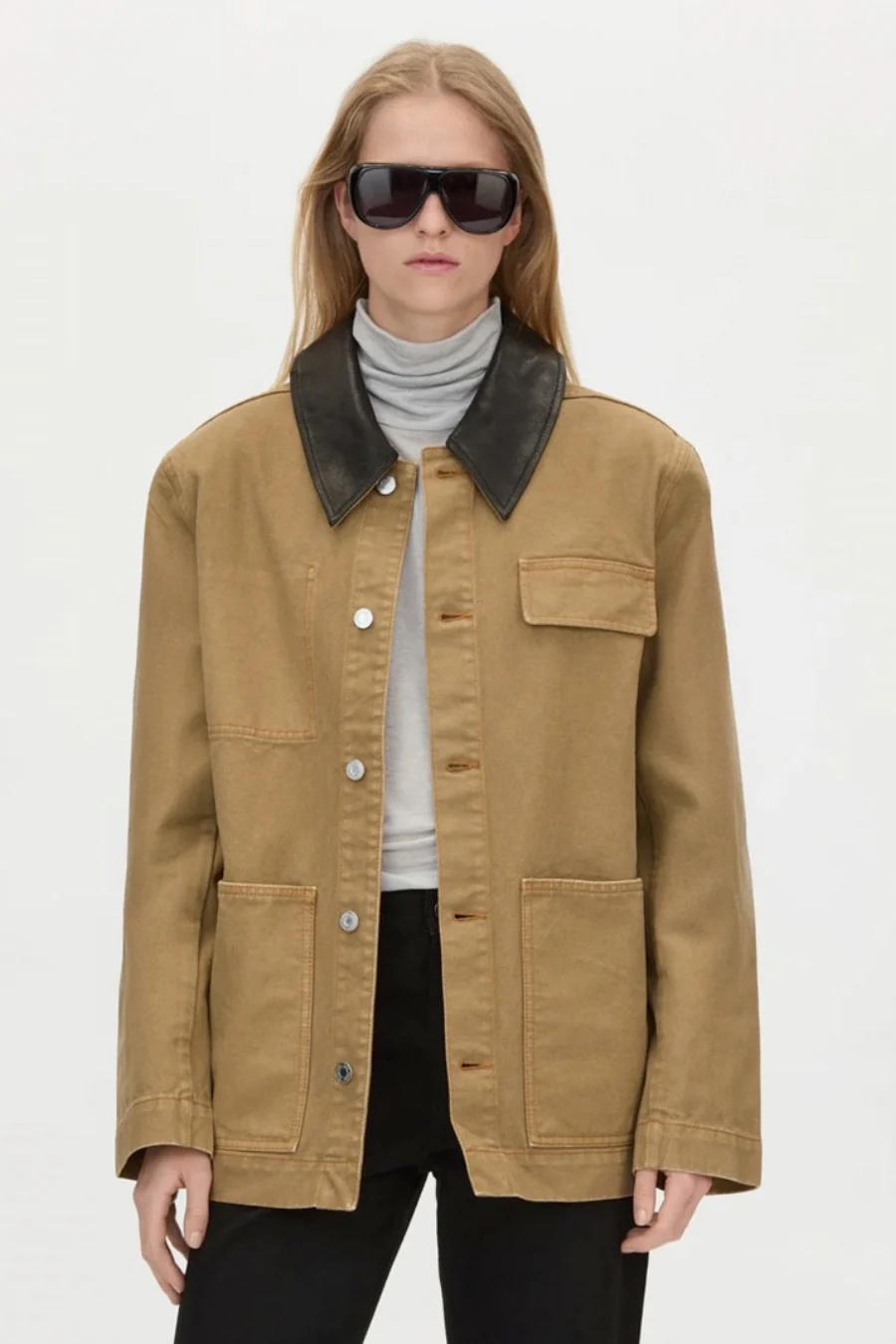 Luca Denim Utility Jacket Camel - Image 4