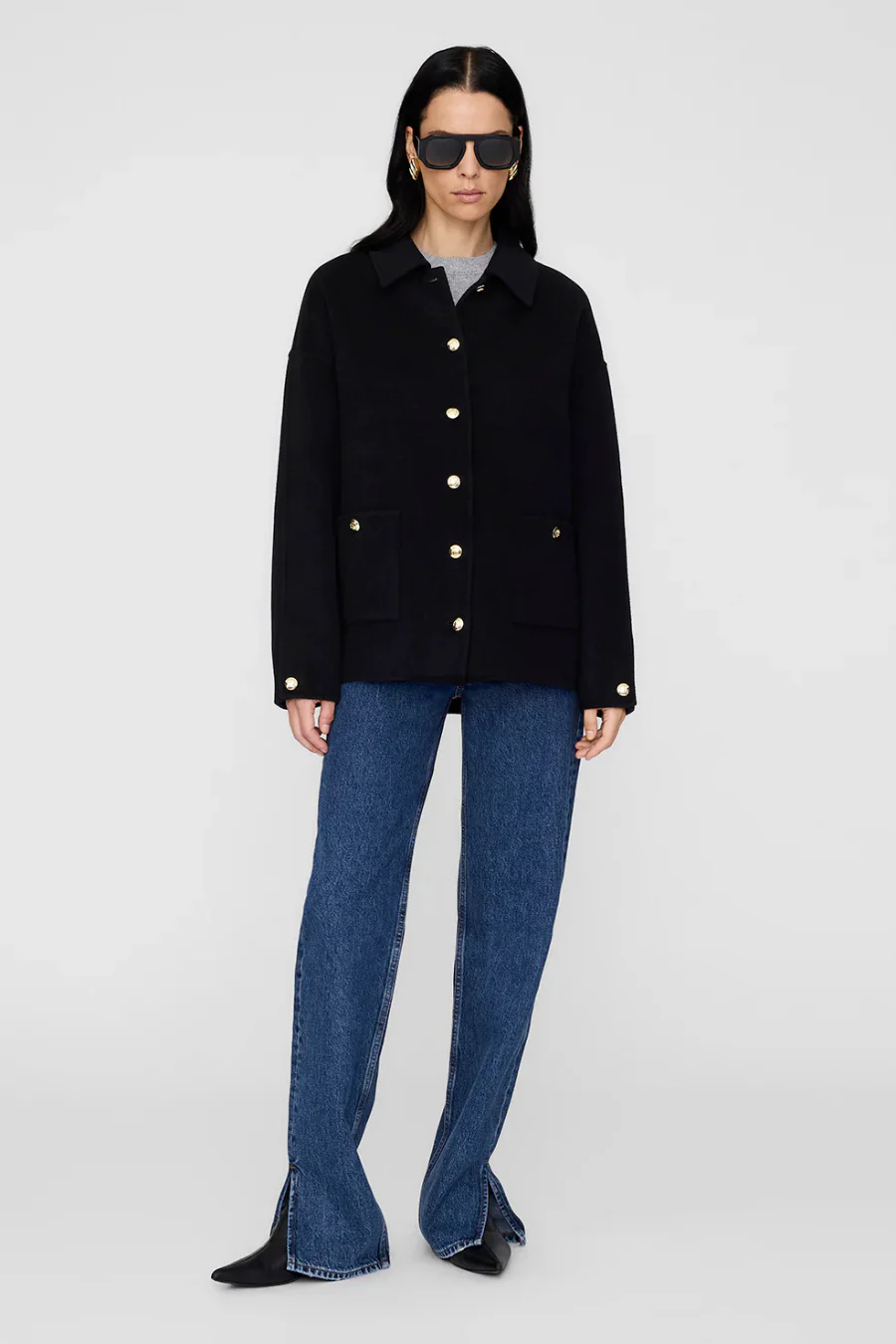 Luca Jacket Cashmere Blend Black - Image 3