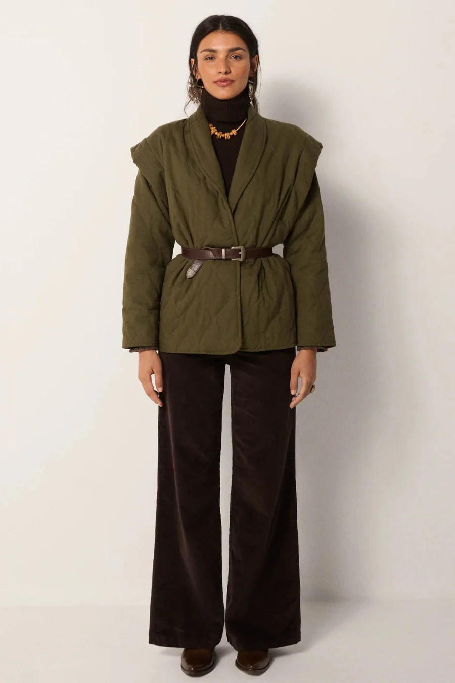 Lucille Jacket Olive Bloom