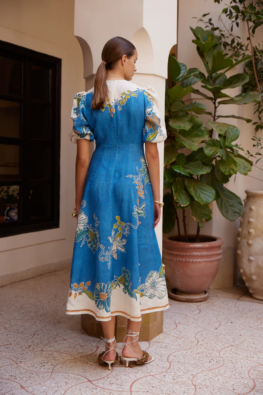 Luda Midi Dress Blue - Image 3