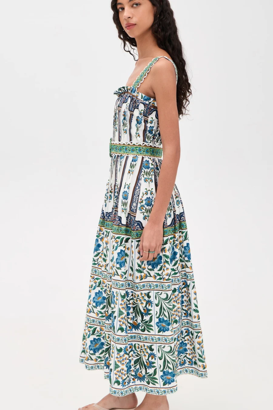 Manoela Sleeveless Belt Maxi Dress Off-White - Image 3