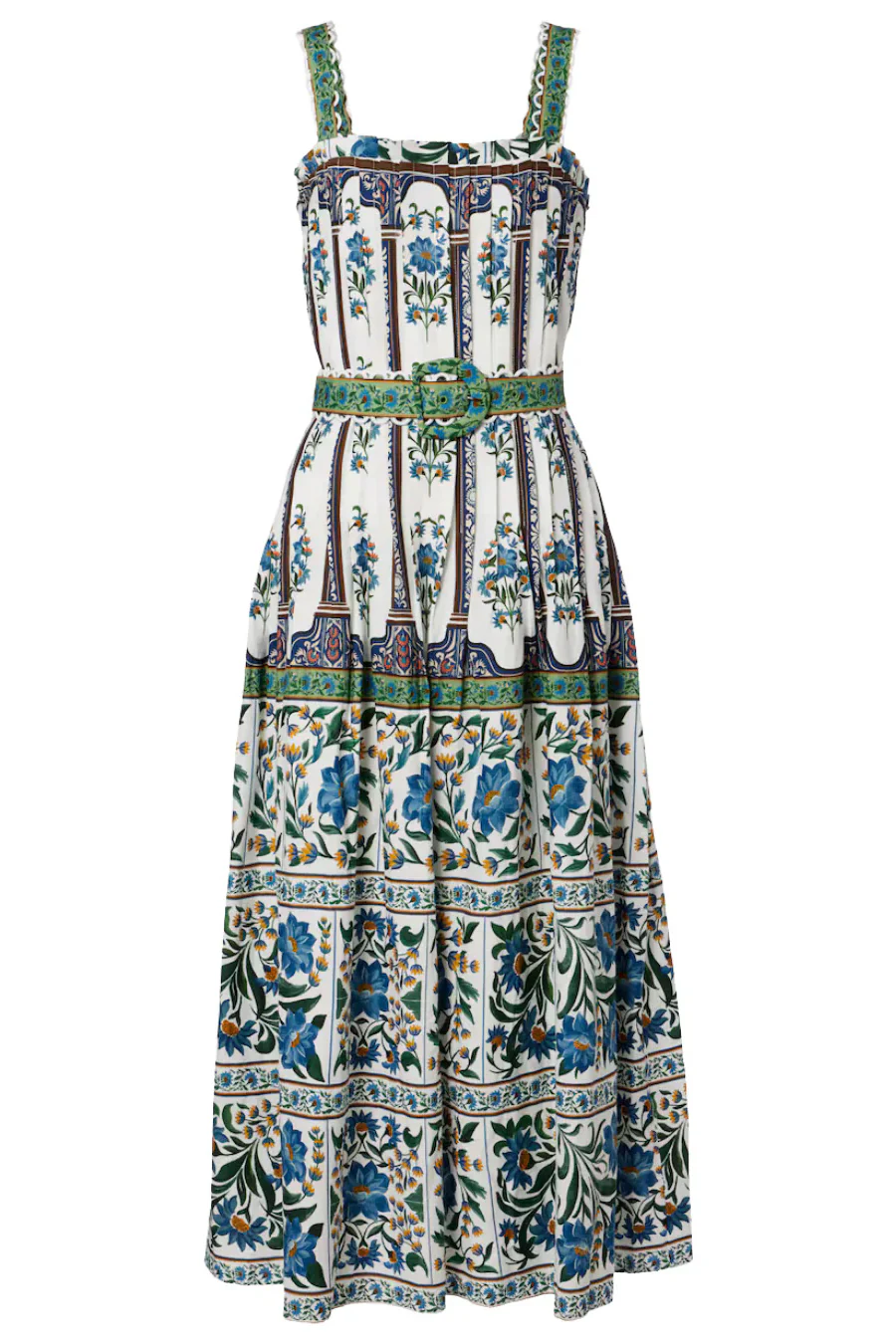 Manoela Sleeveless Belt Maxi Dress Off-White - Image 4