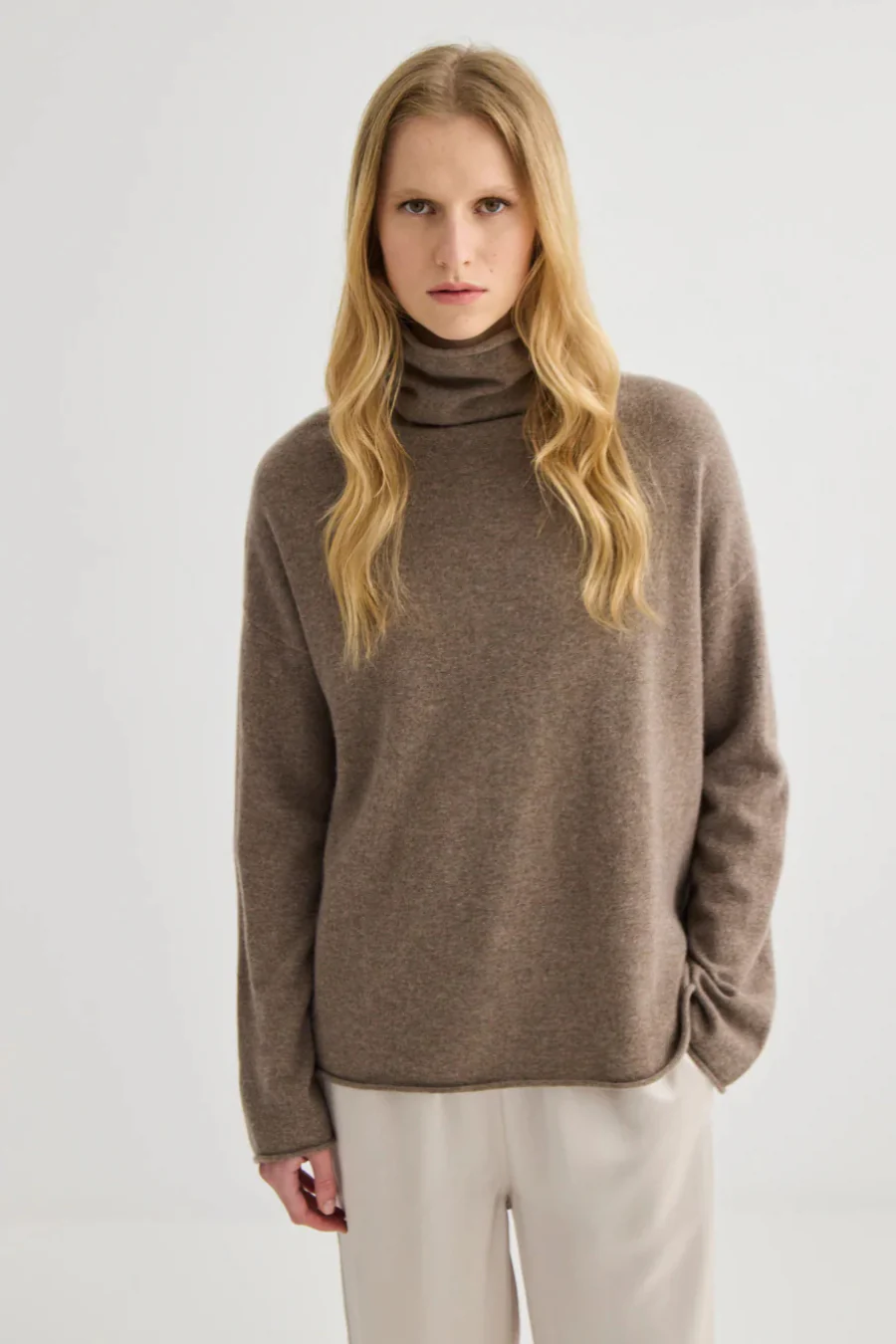 Mara Funnel Neck Cocoa Marle