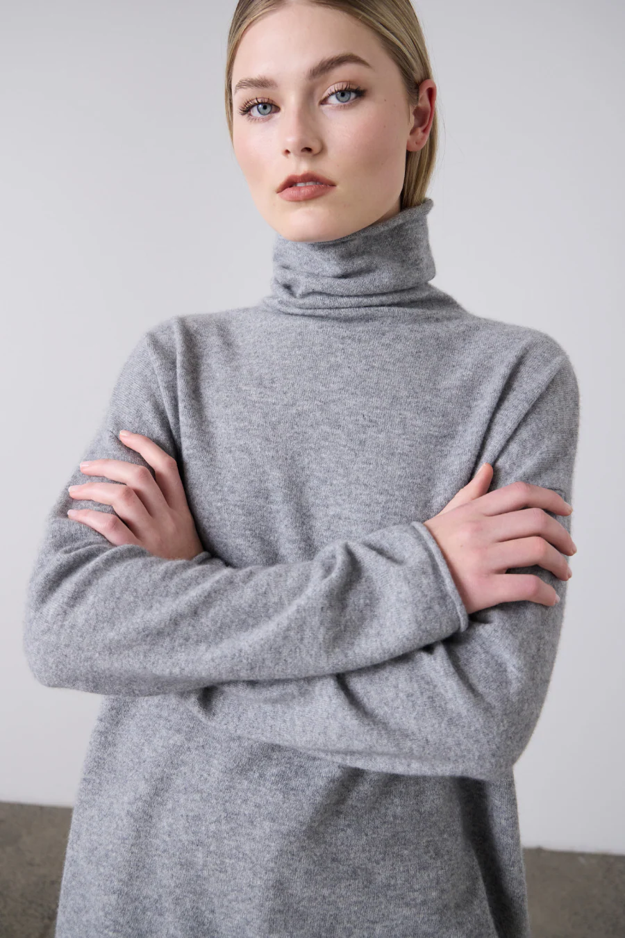 Mara Funnel Neck Grey Marle - Image 3