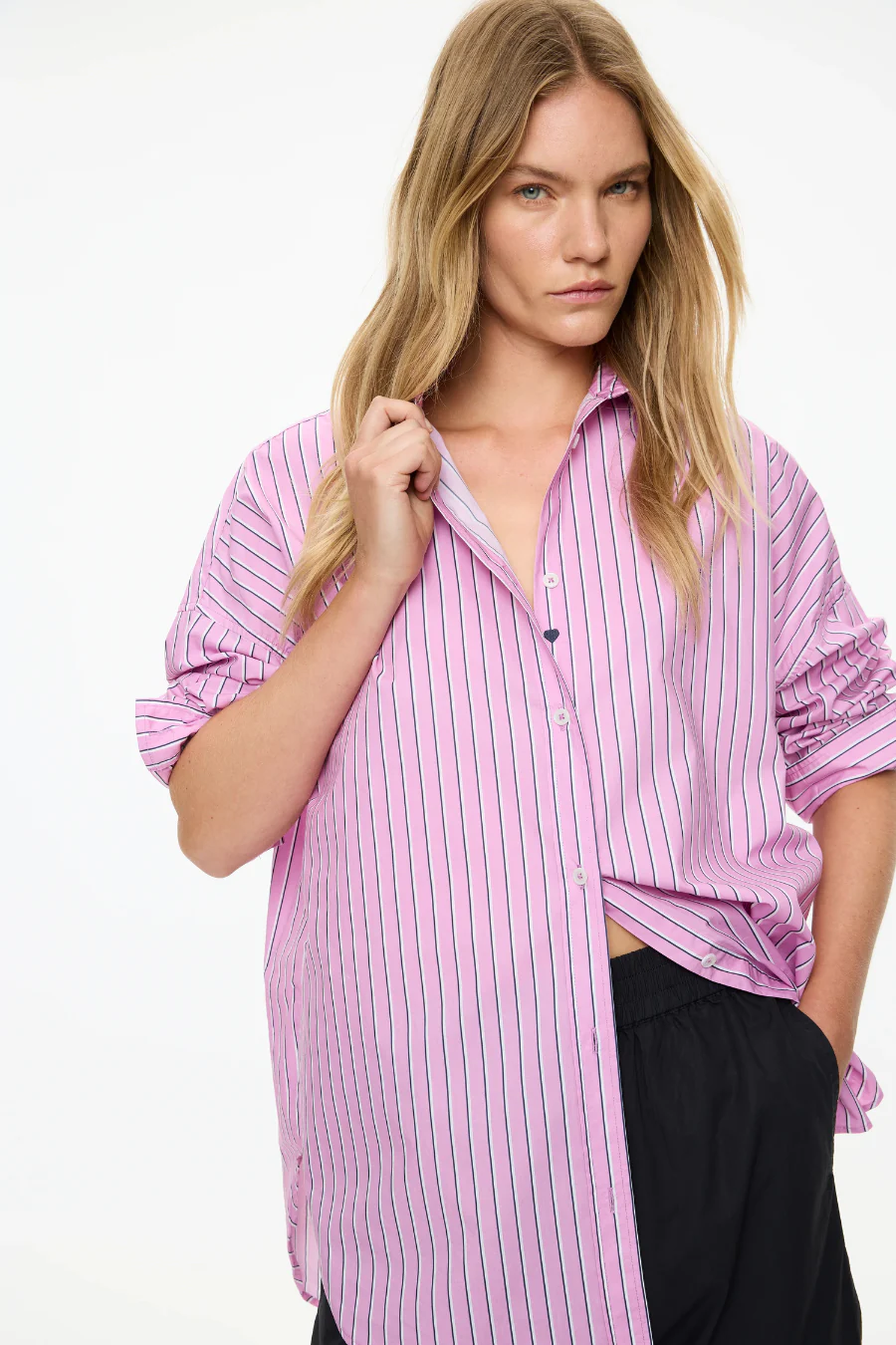 Mara Oversized Shirt Rose Glow/ Natural/ Navy
