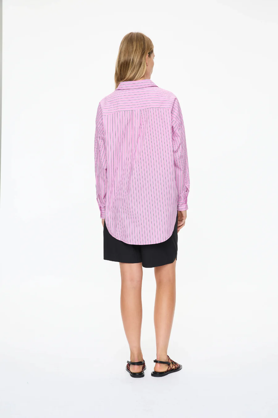 Mara Oversized Shirt Rose Glow/ Natural/ Navy - Image 3