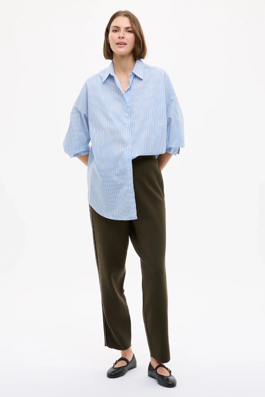Mara Oversized Shirt Sky/Natural/Navy