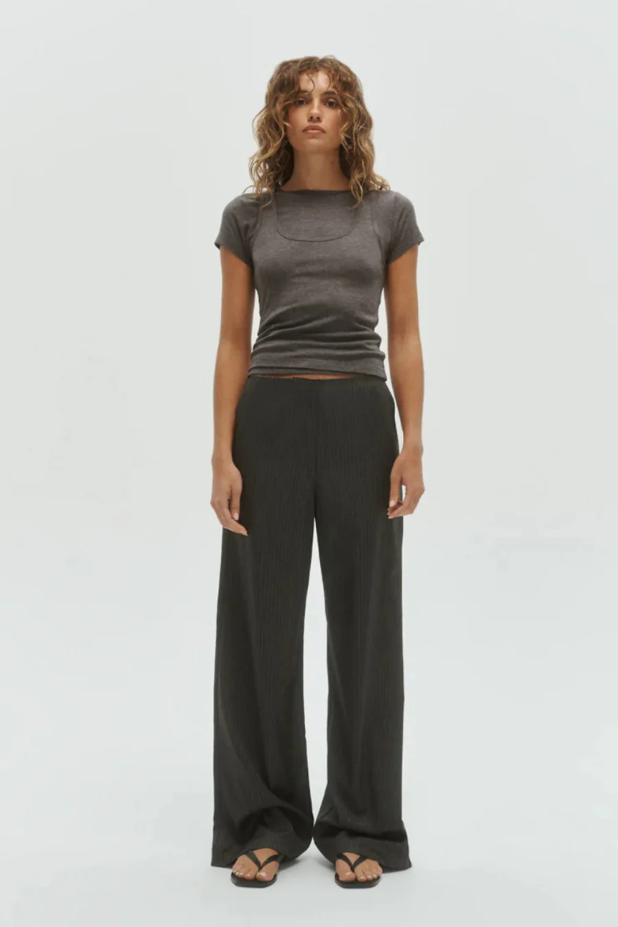 Margot Pant Grey Pinstripe