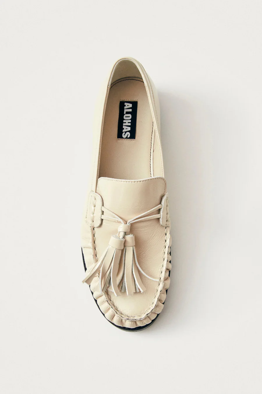 Marietta Onix Cream Leather Loafers - Image 3