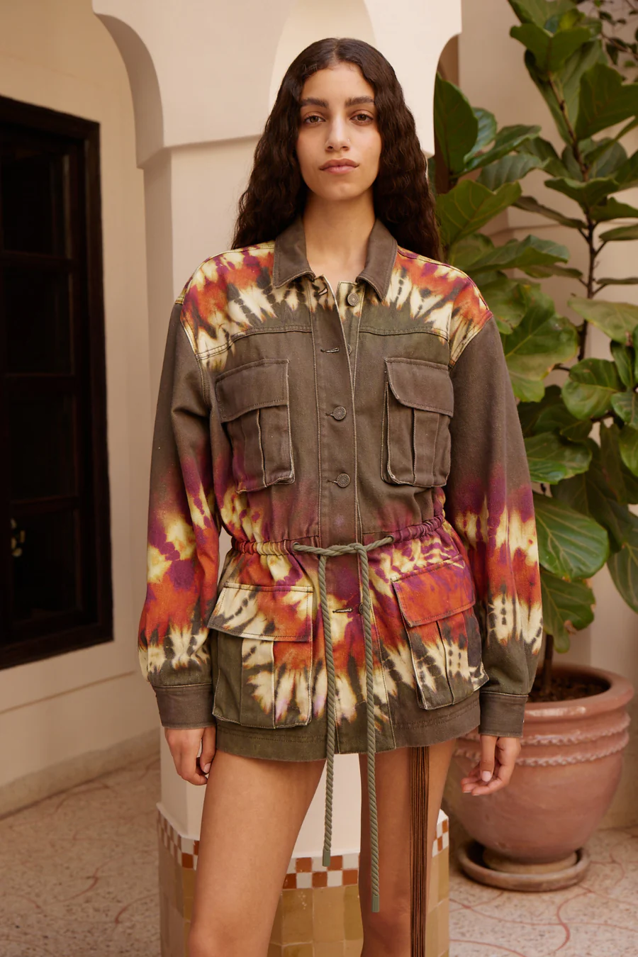 Marilyn Denim Jacket Khaki - Image 3