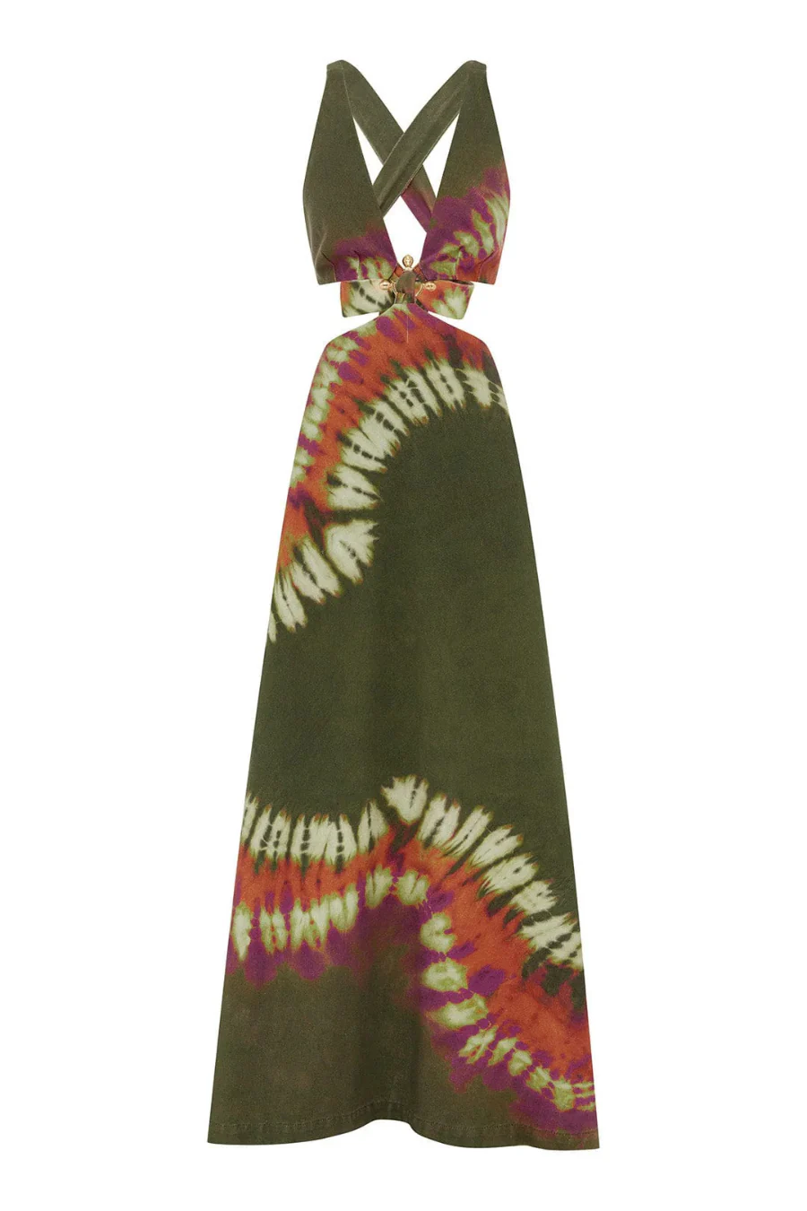 Marilyn Denim Midi Dress Khaki - Image 5
