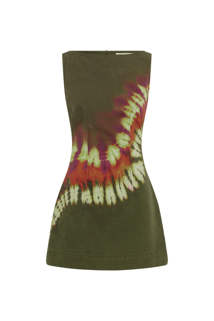 Marilyn Denim Mini Dress Khaki - Image 4