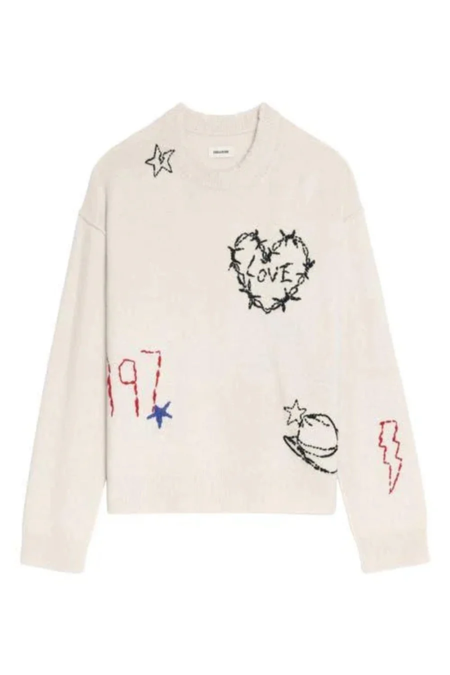 Markuz Heart Cashmere Sweater Ecru - Image 4