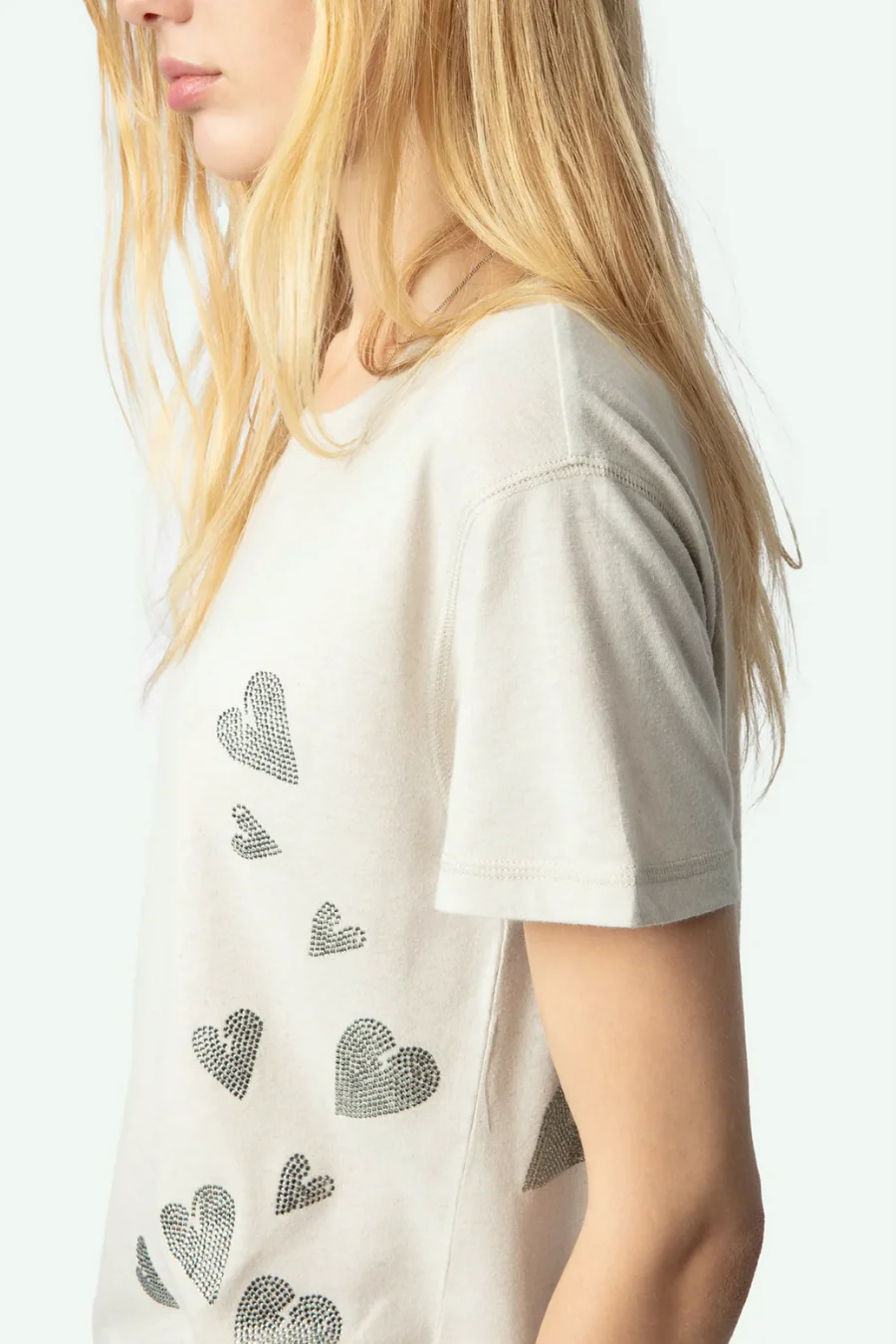Marta Heart T-shirt Light Grey - Image 3