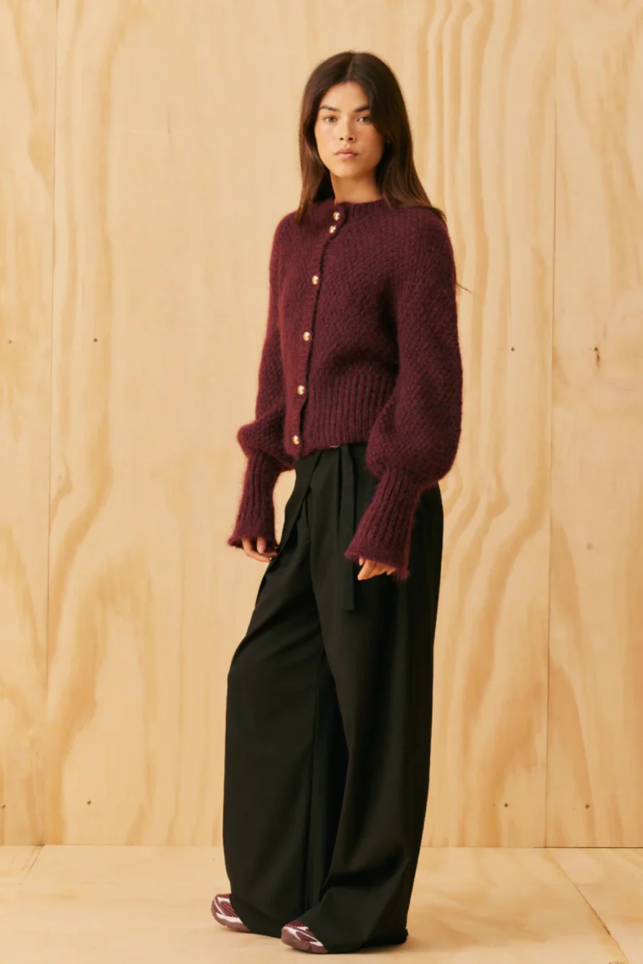 Matilda Cardigan Burgundy - Image 3