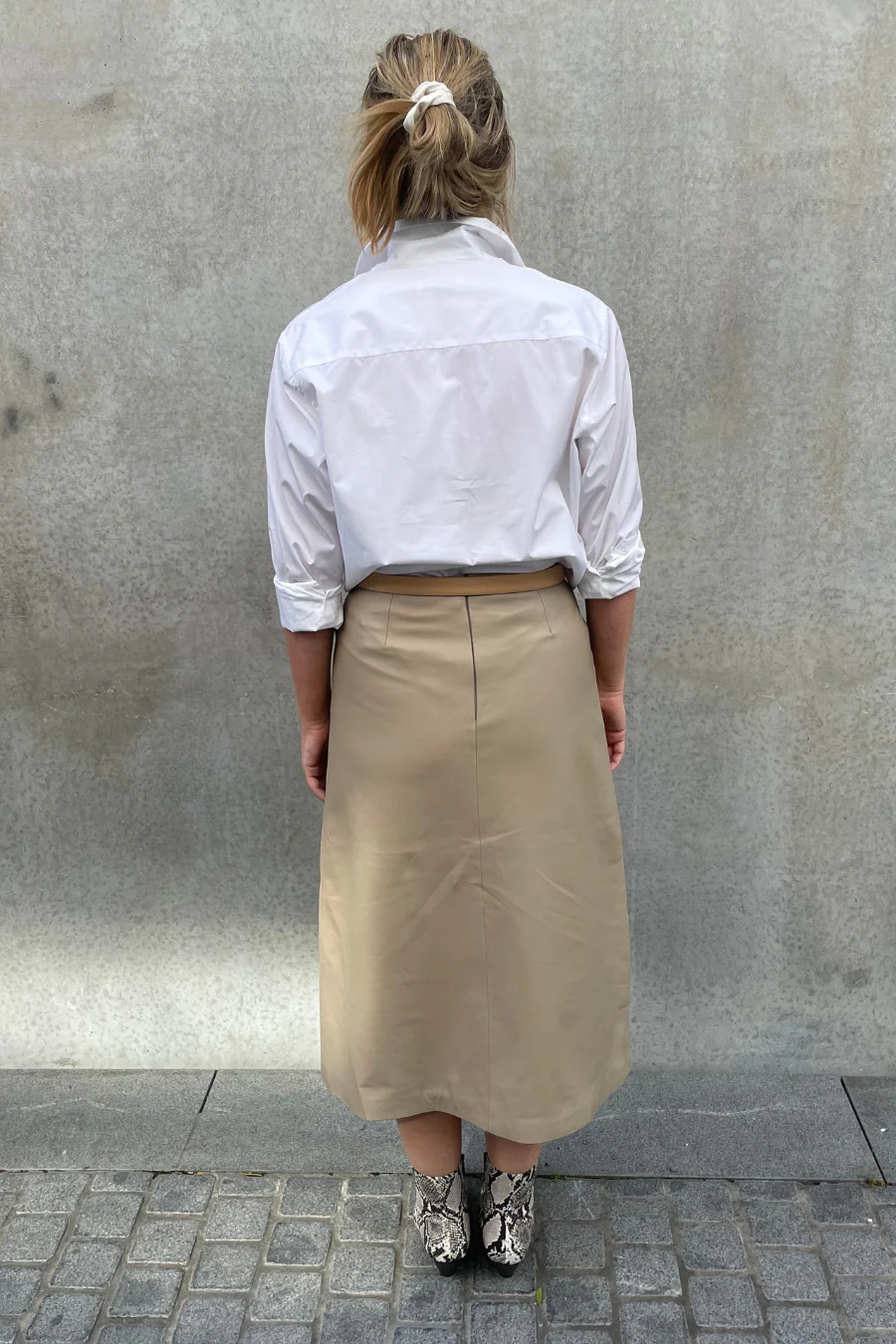 Maz Leather Skirt Gravel - Image 3