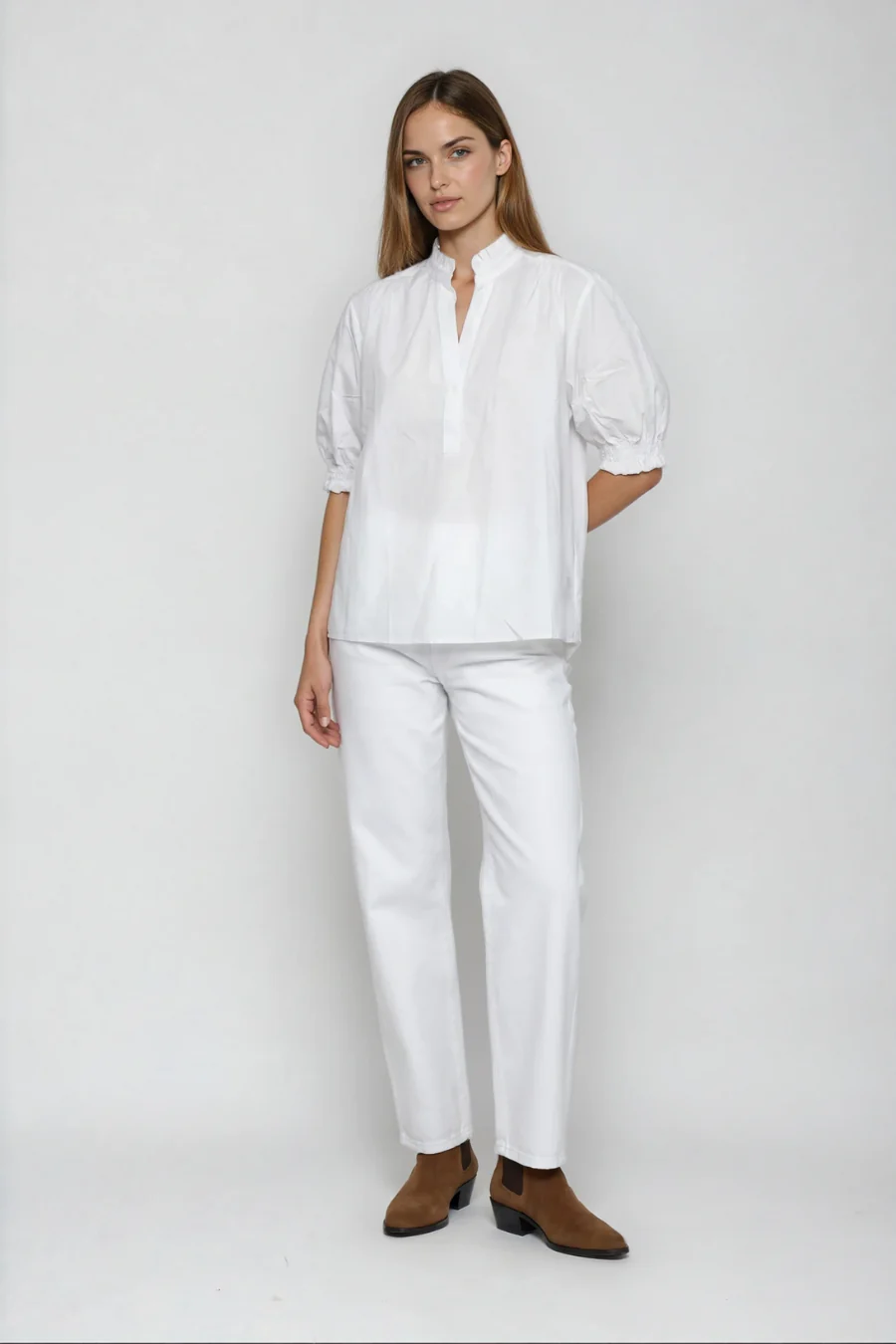 Mel Balloon Sleeve Blouse Off-White - Image 2