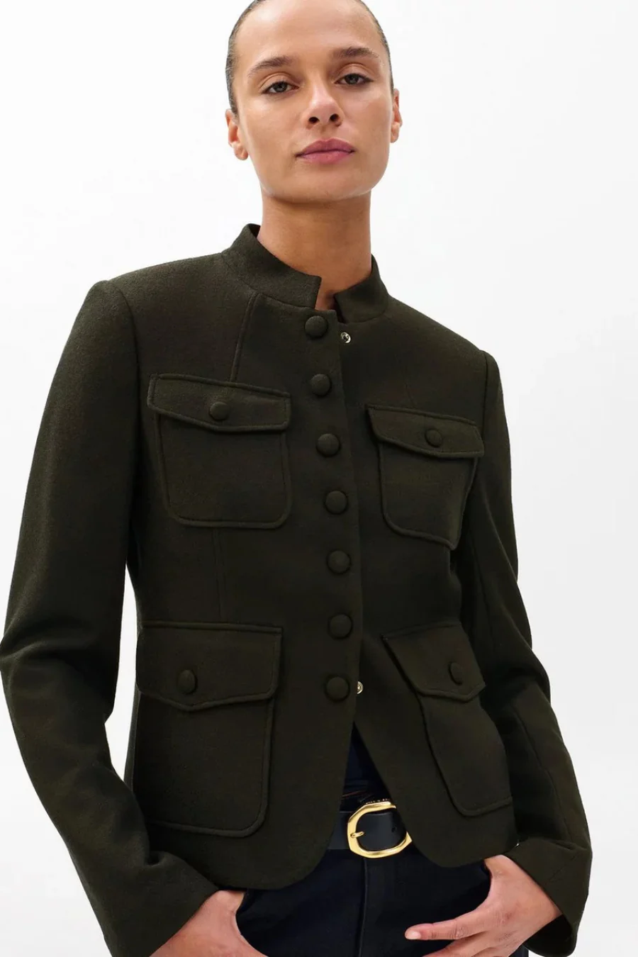 Mercer Wool Blazer Army - Image 2