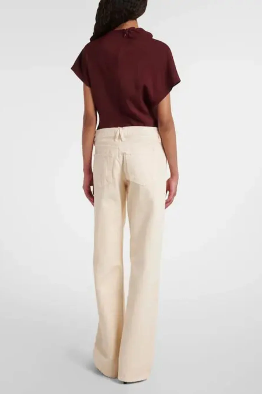 Mica Mid Rise Wide Leg Jean Ecru - Image 3