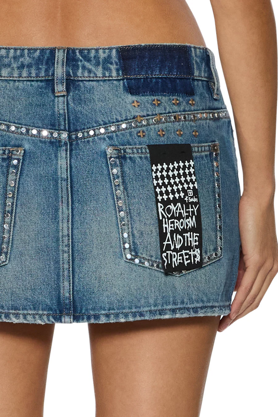 Micro Mini Skirt Texas Blue Studded - Image 3