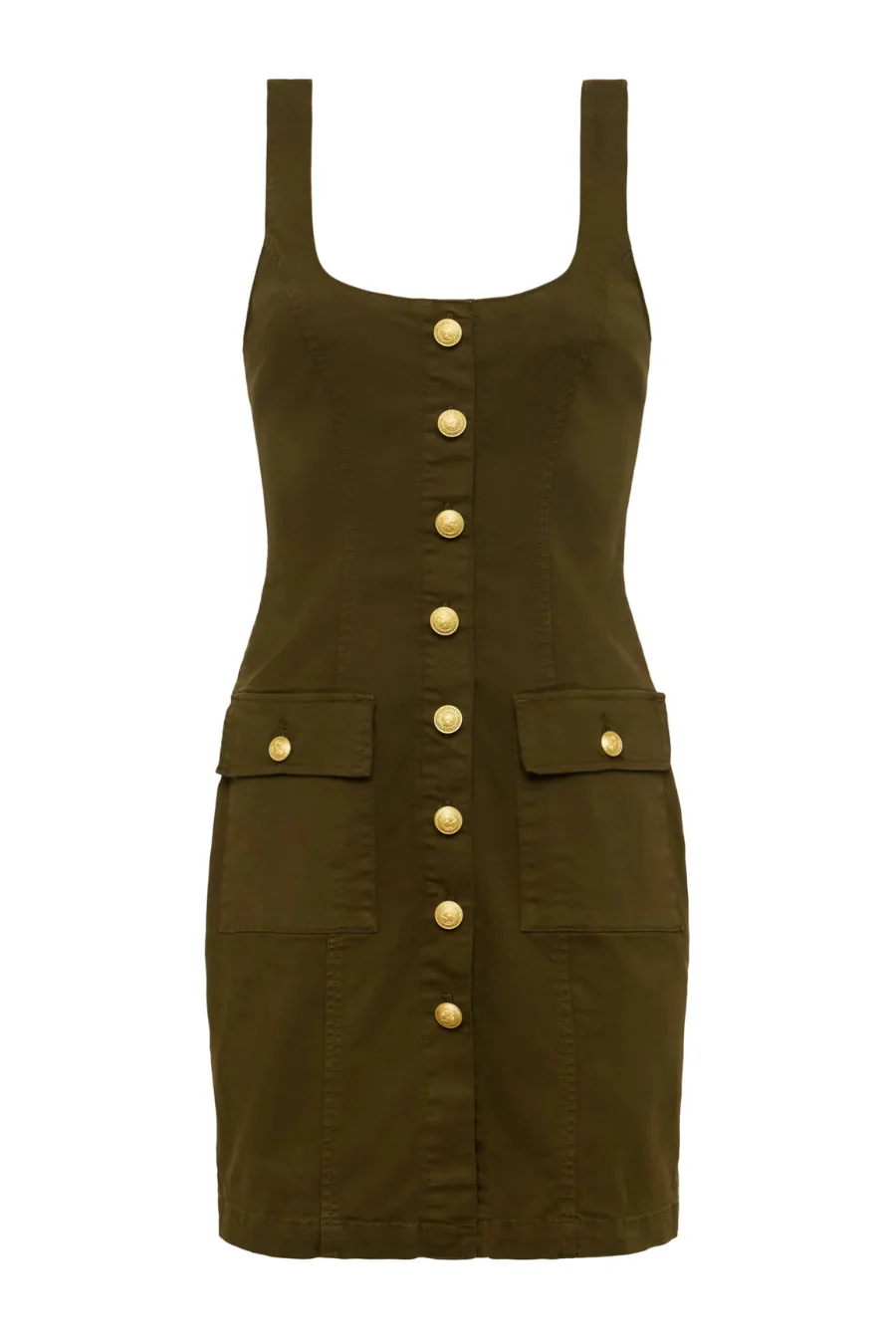 Midy Button Front Tank Dress Pine - Image 3