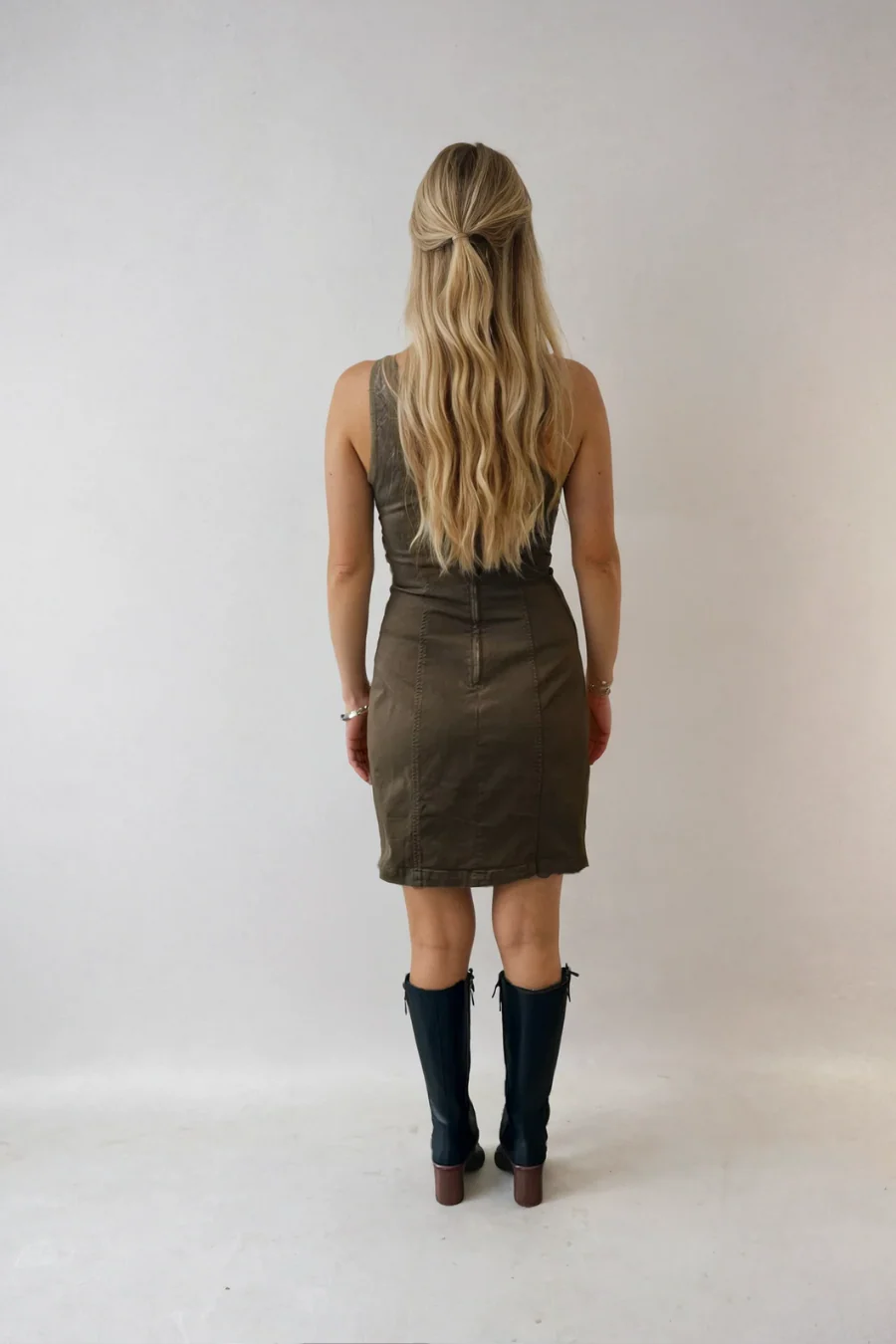 Midy Button Front Tank Dress Pine - Image 5
