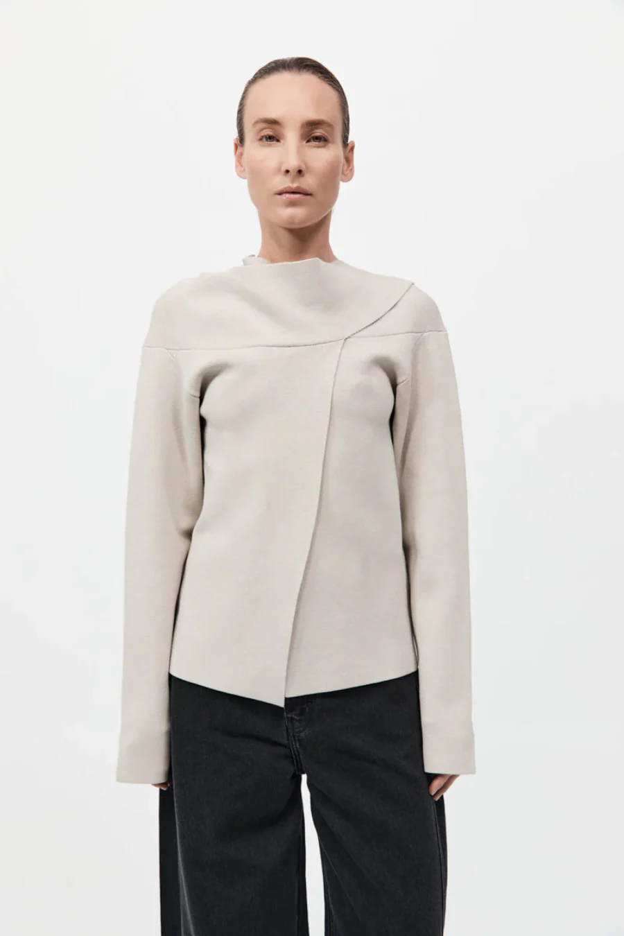 Milano Knit Scarf Jumper Creme - Image 5