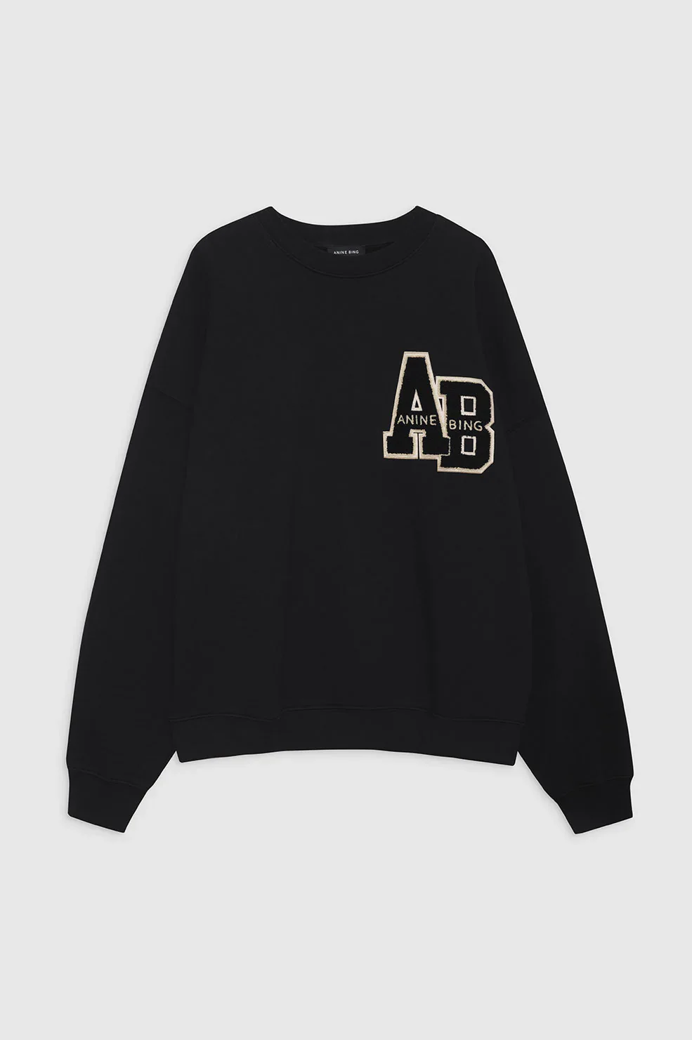 Miles Oversized Sweatshirt Letterman Black - Image 3