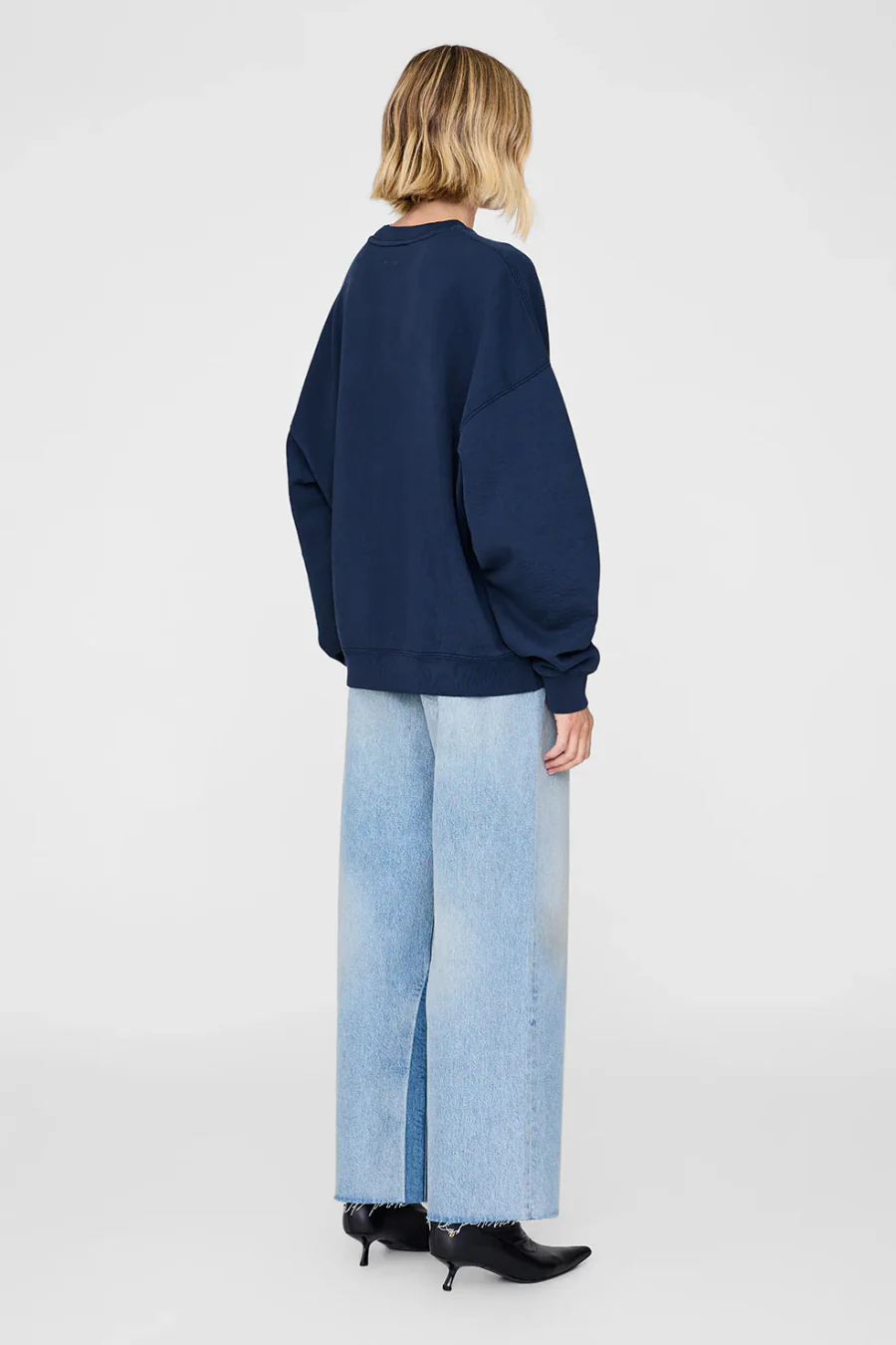 Miles Sweatshirt Letterman Washed Navy - Image 2