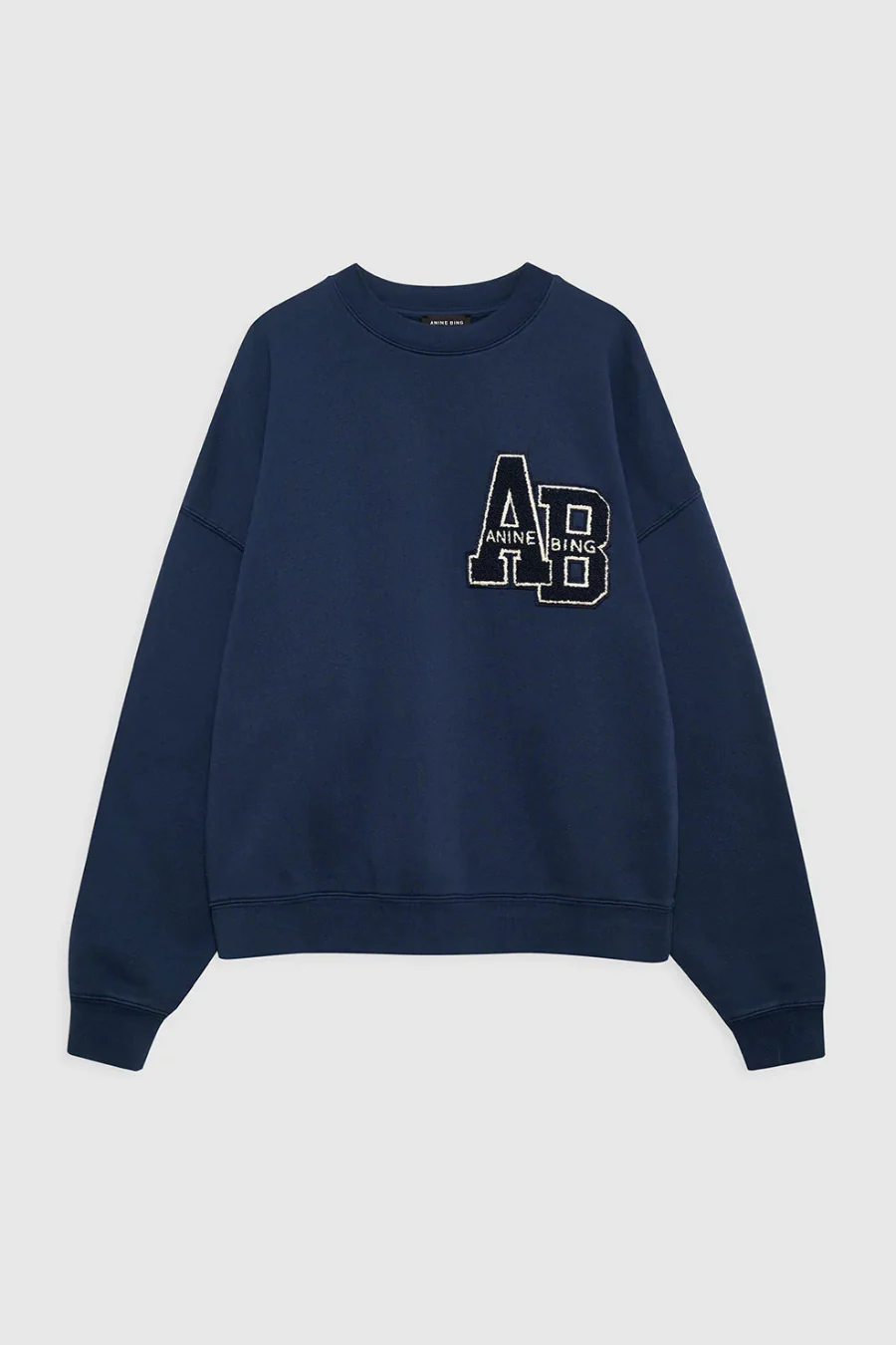 Miles Sweatshirt Letterman Washed Navy - Image 3