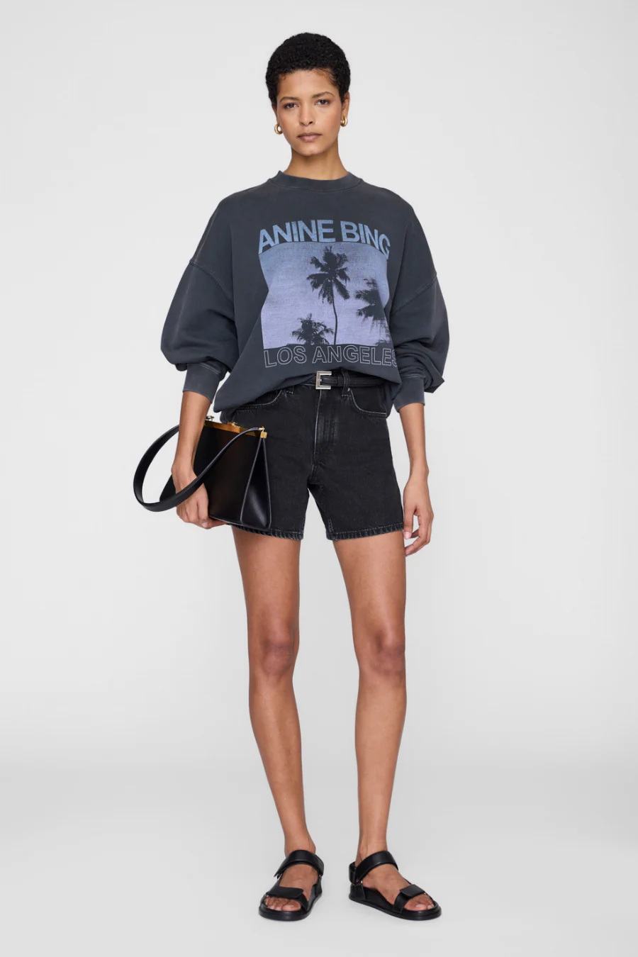 Miles Sweatshirt Palms Washed Grey