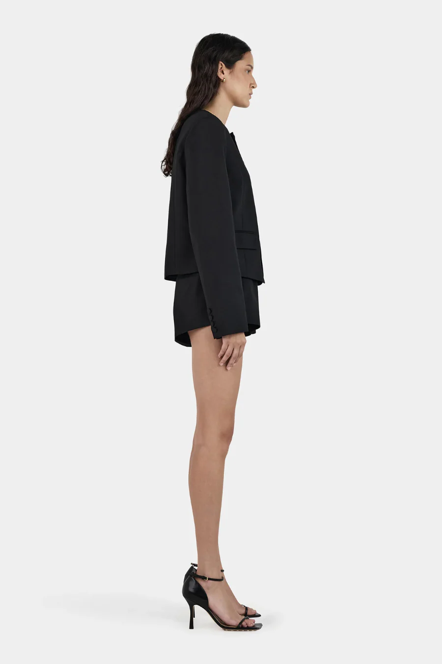 Millard Cropped Jacket Black - Image 3
