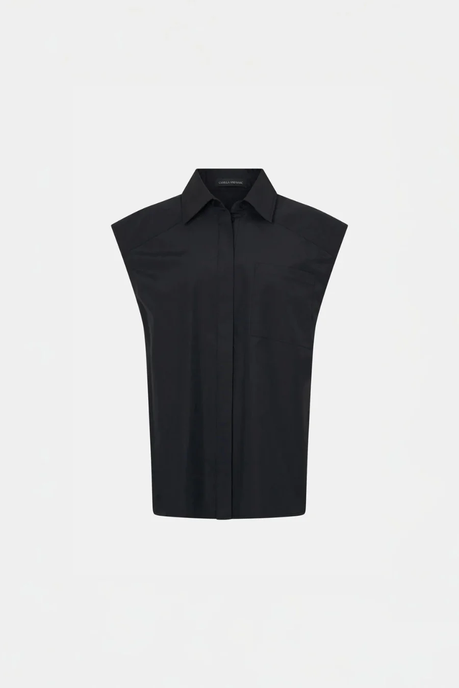 Milo Sleeveless Shirt Black - Image 3