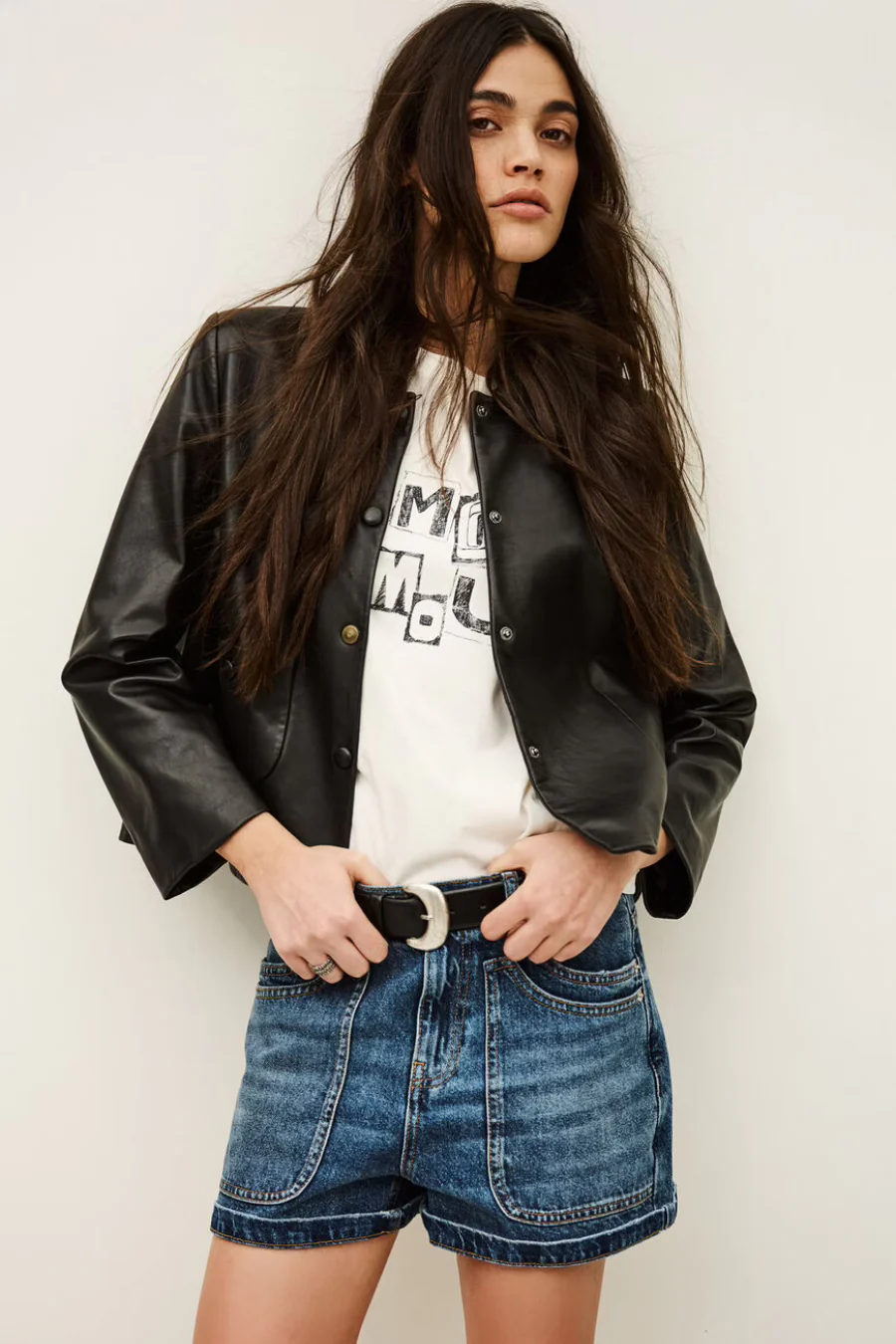 Milos Leather Jacket Noir - Image 2