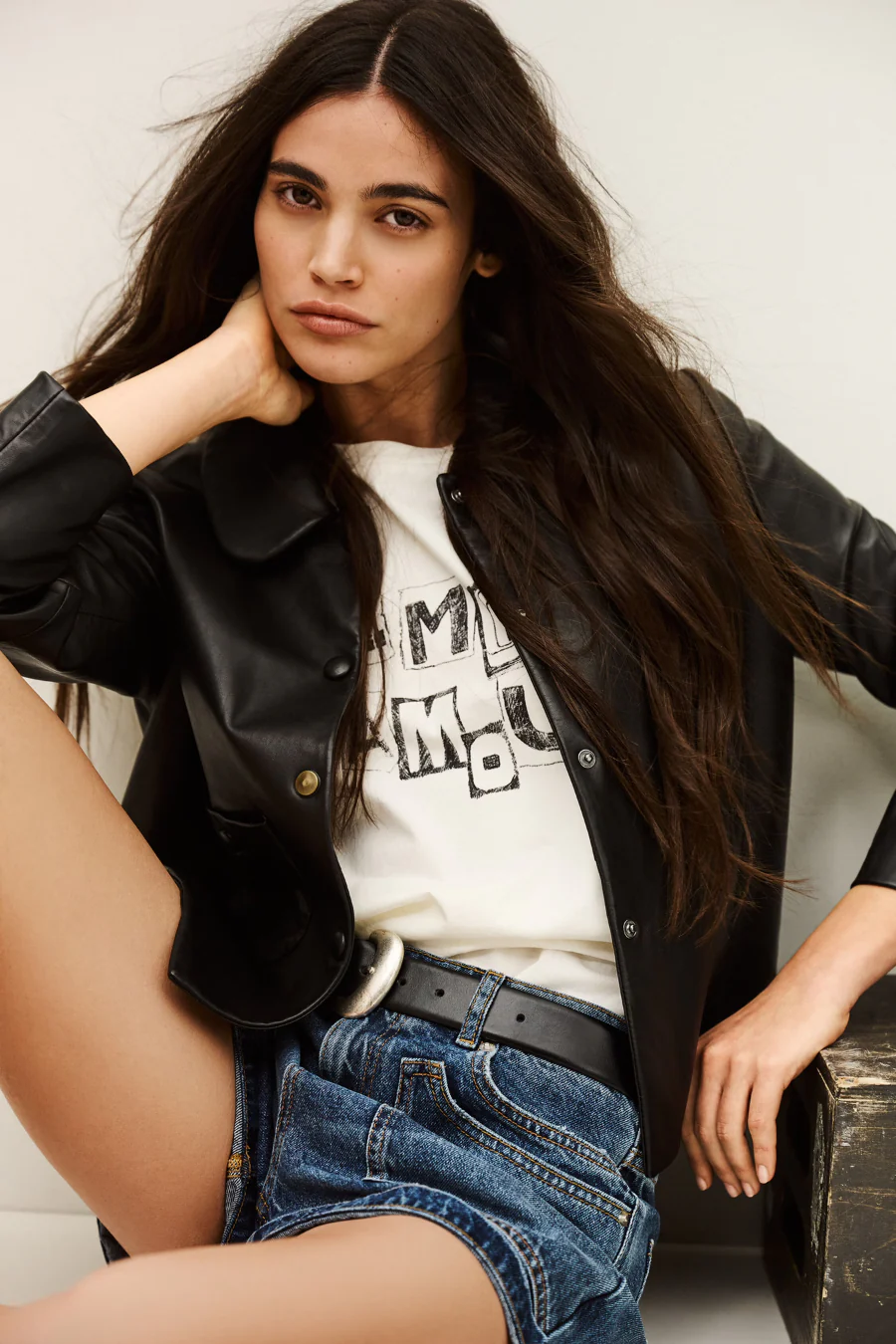 Milos Leather Jacket Noir - Image 3