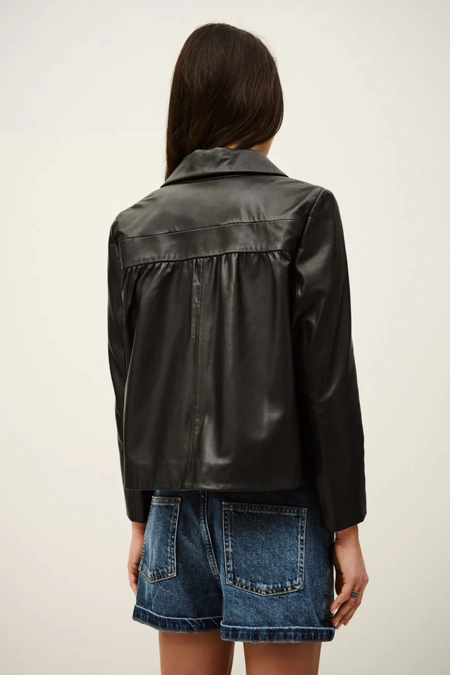 Milos Leather Jacket Noir - Image 4