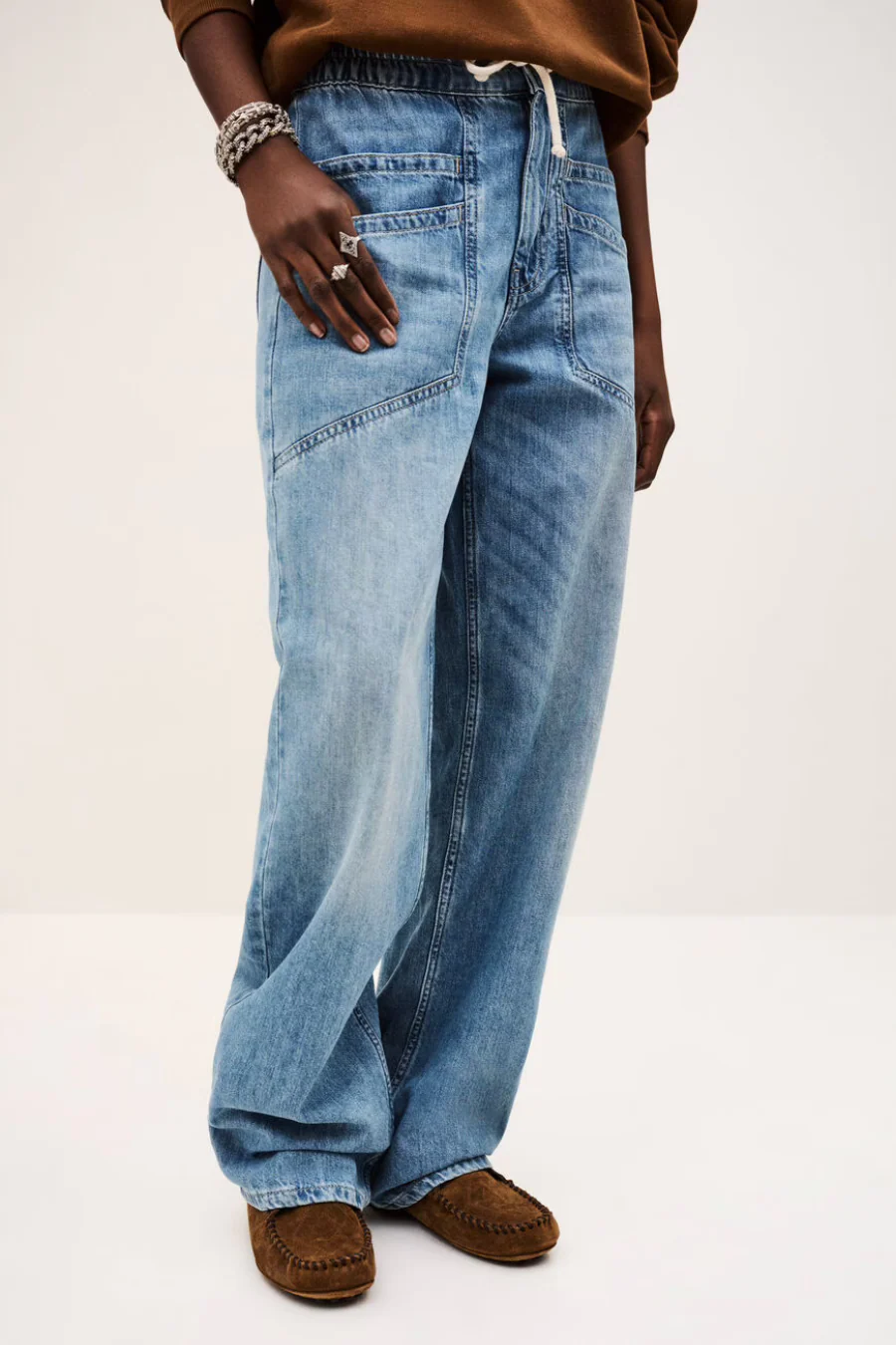 Mima Elasticated Waist Jeans Blue - Image 3