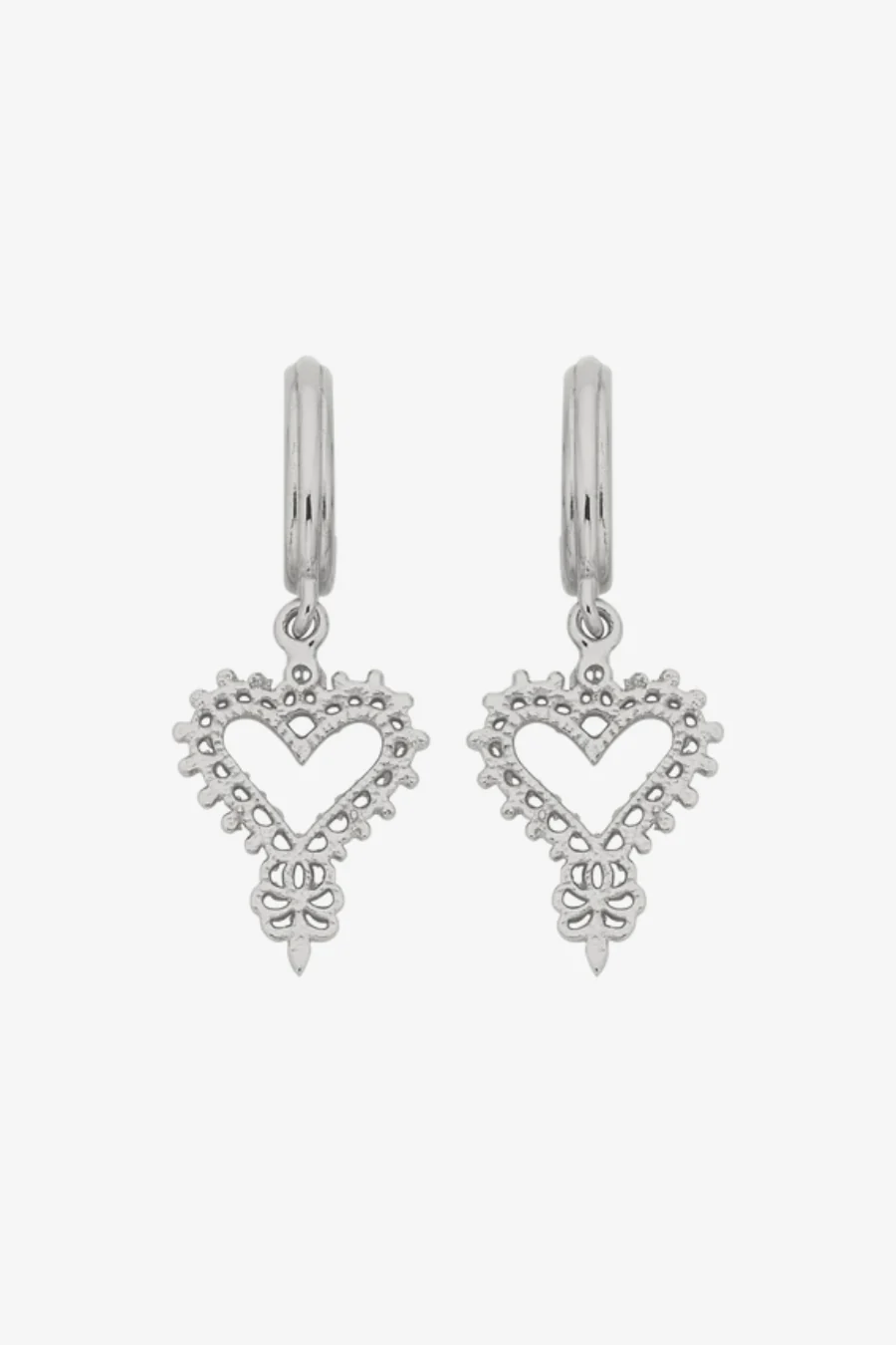 Mini Gypsy Heart Earrings Sterling Silver