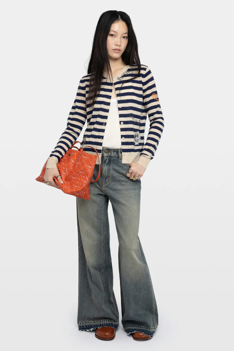 Missya Striped Cardigan Marine