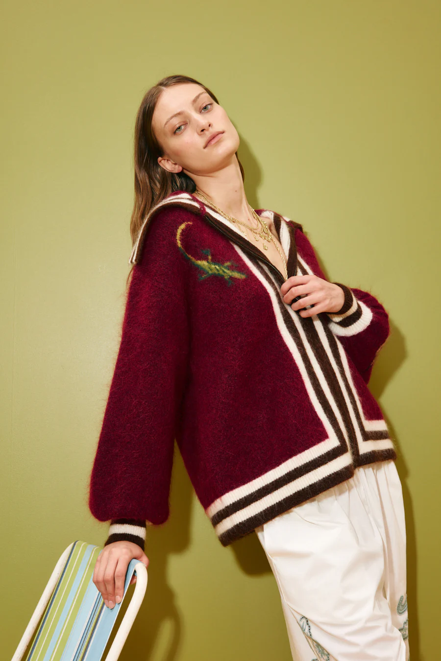 Mokshini Zip Up Cardigan Chocolate - Image 4