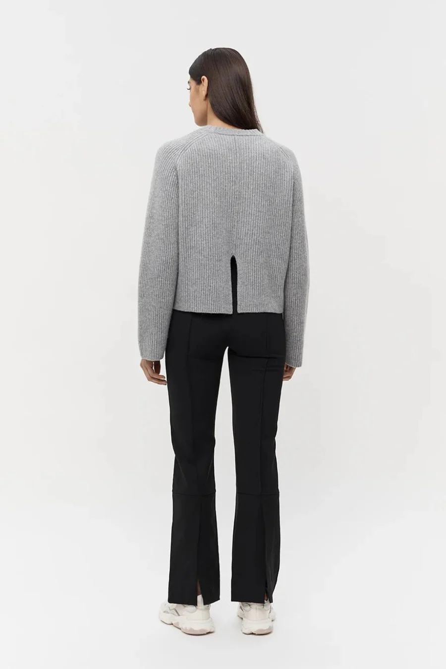 Monroe Wool-Cashmere Knit Jumper Grey Marle - Image 2