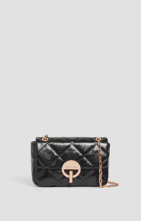Medium Leather Moon Bag Noir