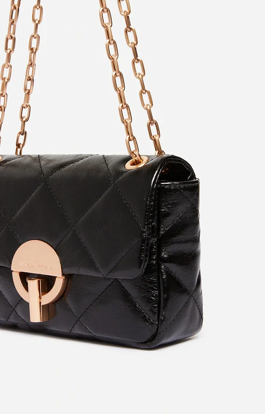 Medium Leather Moon Bag Noir - Image 4