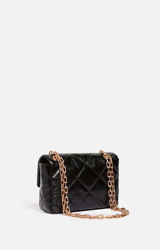 Medium Leather Moon Bag Noir - Image 5
