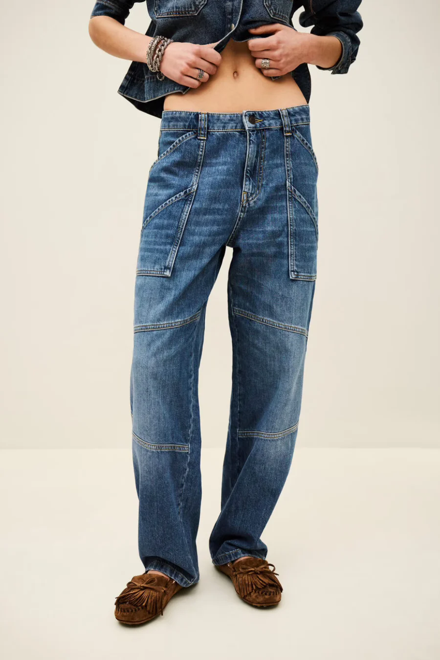 Moyce Cargo Jeans Light Used Blue - Image 4