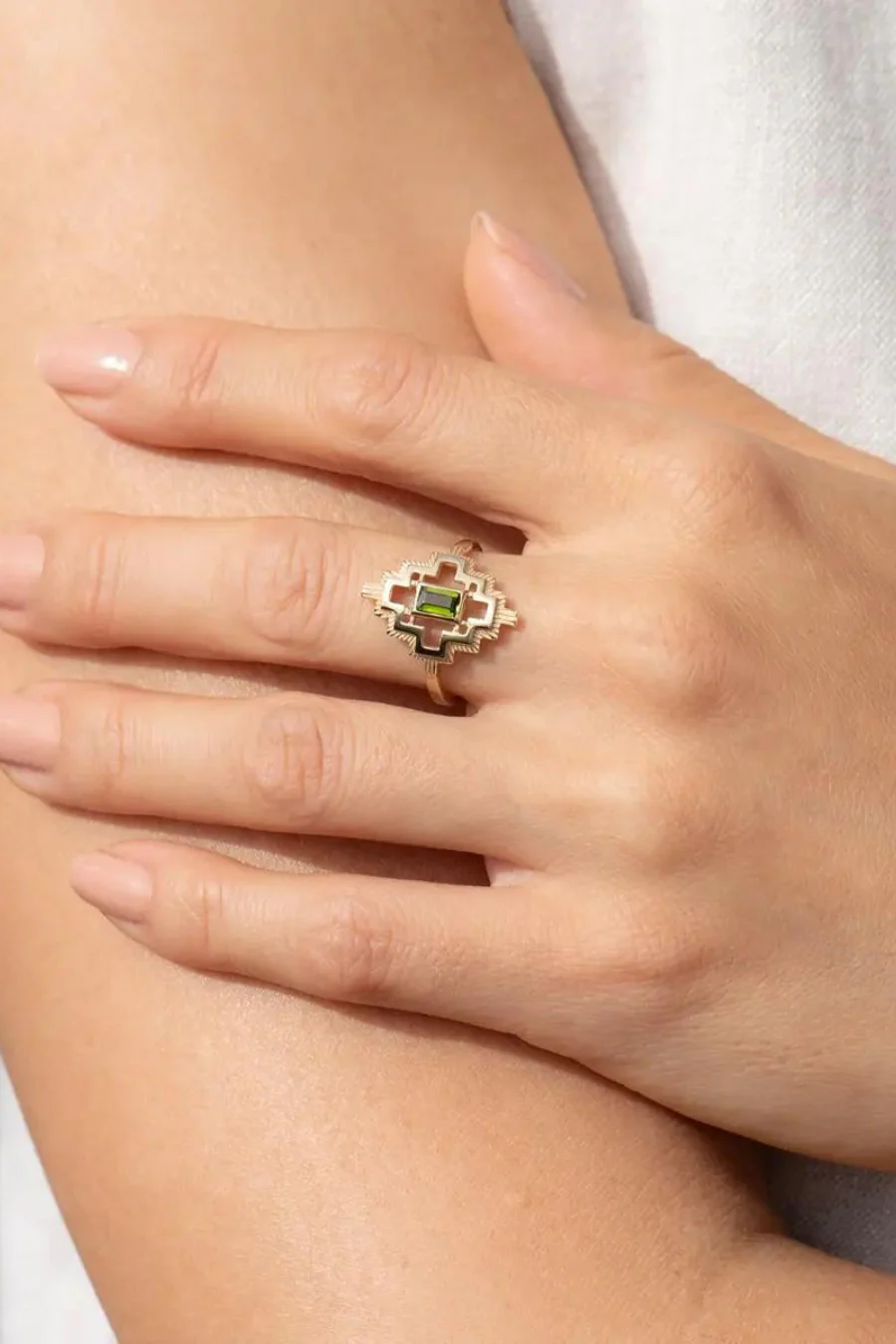 Munay Ring Gold - Chrome Diopside - Image 3